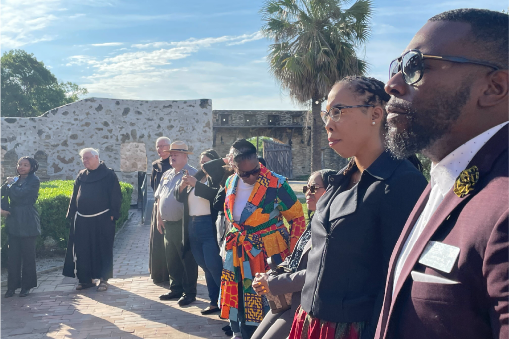 SAAACAM Team members, NPS Rangers, Mission San Jose priests, celebrate the collaborative research and storytelling.