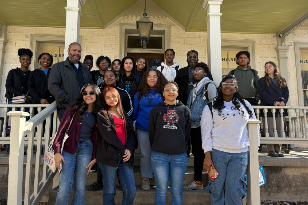 Students and staff visiting SAAACAM from St. Philip’s College Early College High School